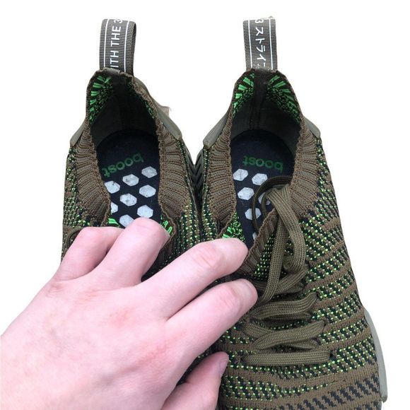 RARE 2018 adidas NMD R1 STLT Trace Olive Size 9 - Picture 2 of 16